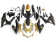 Erschwingliche Suzuki GSXR 600 / GSXR 750 Motorrad Verkleidung 2008-2010 - Matt Schwarz Weiss Gold
