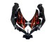 Erschwingliche Suzuki GSXR 600 / GSXR 750 Motorrad Verkleidung 2008-2010 - Glanzendes Schwarz Orange Flamme