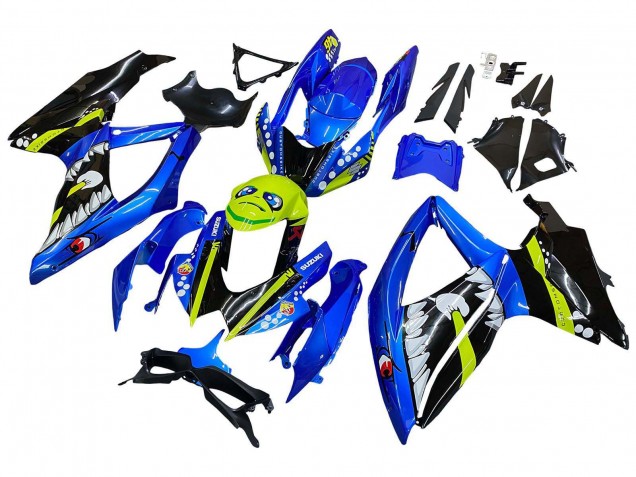 Erschwingliche Suzuki GSXR 600 / GSXR 750 Motorrad Verkleidung 2008-2010 - Blau Fluoreszierendes Grun Hai