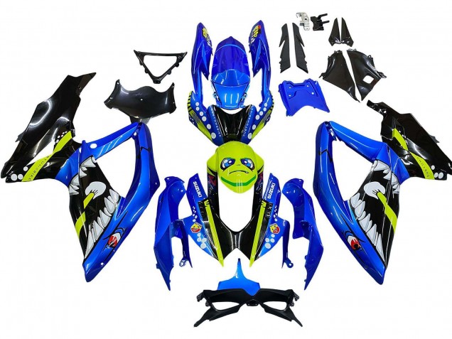Erschwingliche Suzuki GSXR 600 / GSXR 750 Motorrad Verkleidung 2008-2010 - Blau Fluoreszierendes Grun Hai