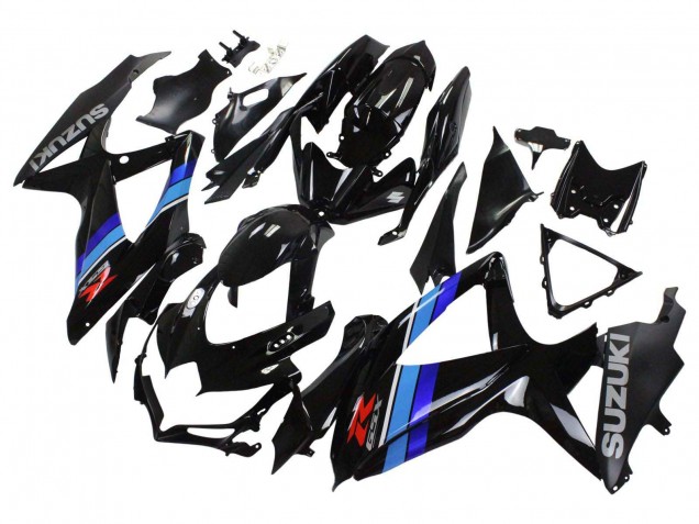 Erschwingliche Suzuki GSXR 600 / GSXR 750 Motorrad Verkleidung 2008-2010 - Glanzendes Schwarz Blau