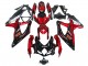 Erschwingliche Suzuki GSXR 600 / GSXR 750 Motorrad Verkleidung 2008-2010 - Rot Glanzendes Schwarz