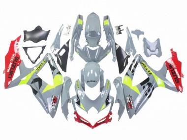 Erschwingliche Suzuki GSXR 600 / GSXR 750 Motorrad Verkleidung 2008-2010 - Grau Gelb Rot