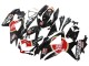 Erschwingliche Suzuki GSXR 600 / GSXR 750 Motorrad Verkleidung 2008-2010 - Glanzendes Schwarz Rot Weiss Motul Lucky Strike