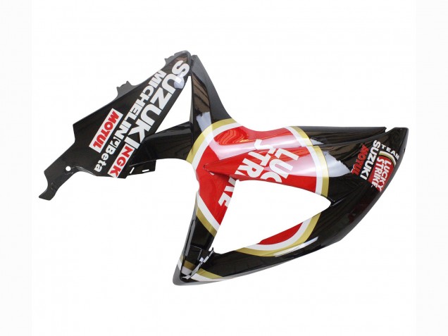 Erschwingliche Suzuki GSXR 600 / GSXR 750 Motorrad Verkleidung 2008-2010 - Glanzendes Schwarz Rot Weiss Motul Lucky Strike