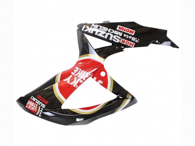 Erschwingliche Suzuki GSXR 600 / GSXR 750 Motorrad Verkleidung 2008-2010 - Glanzendes Schwarz Rot Weiss Motul Lucky Strike
