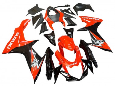 Erschwingliche Suzuki GSXR 600 / GSXR 750 Motorrad Verkleidungen Kit 2011-2024 - Rot Glanzendes Schwarz