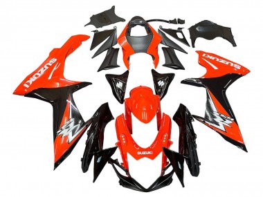 Erschwingliche Suzuki GSXR 600 / GSXR 750 Motorrad Verkleidungen Kit 2011-2024 - Rot Glanzendes Schwarz