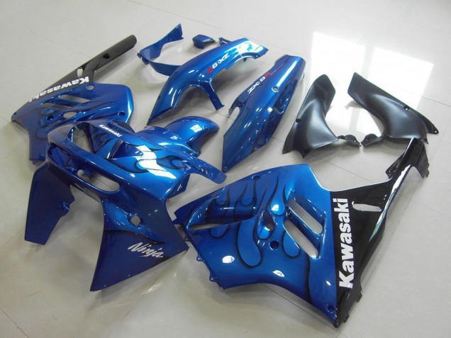 Erschwingliche Kawasaki ZX9R Motorrad Verkleidung 1994-1997 - Blau Schwarz Flamme