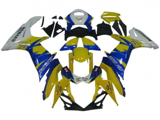Erschwingliche Suzuki GSXR 600 / GSXR 750 Motorrad Verkleidung 2011-2024 - Weiss Gelb Blau Alstare Corona Extra