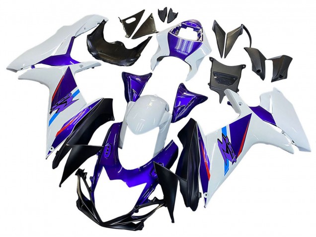 Erschwingliche Suzuki GSXR 600 / GSXR 750 Motorrad Verkleidung 2011-2024 - Blau Lila Weiss