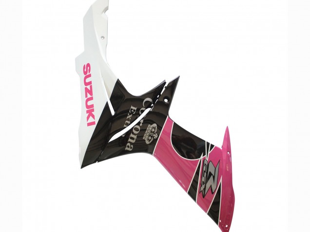 Erschwingliche Suzuki GSXR 600 / GSXR 750 Motorrad Verkleidung 2011-2024 - Weiss Rosa Schwarz Corona