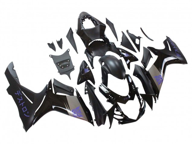 Erschwingliche Suzuki GSXR 600 / GSXR 750 Motorrad Verkleidung 2011-2024 - Matt Schwarz Grau Lila