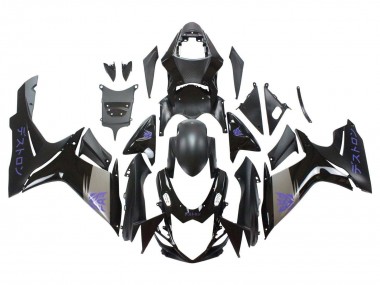 Erschwingliche Suzuki GSXR 600 / GSXR 750 Motorrad Verkleidung 2011-2024 - Matt Schwarz Grau Lila
