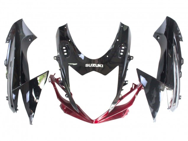 Erschwingliche Suzuki GSXR 600 / GSXR 750 Motorrad Verkleidung 2011-2024 - Rot Glanzendes Schwarz