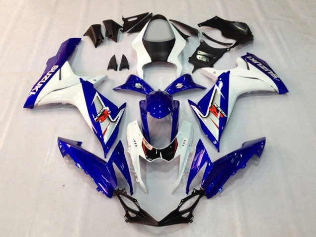 Erschwingliche Suzuki GSXR 600 / GSXR 750 Motorrad Verkleidung 2011-2024 - Blau Weiss