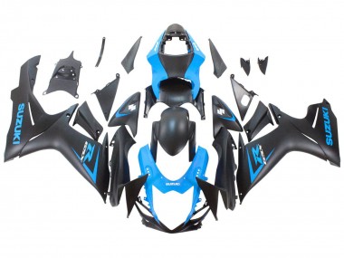 Erschwingliche Suzuki GSXR 600 / GSXR 750 Motorrad Verkleidung 2011-2024 - Blau Matt Schwarz
