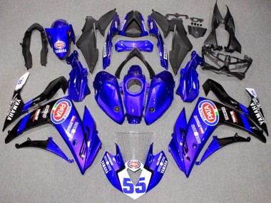 Erschwingliche Yamaha YZF R3/R25 Motorrad Verkleidung 2015-2018 - Blau Weiss Schwarz ENEOS 55