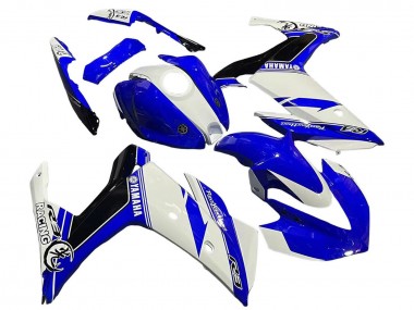 Erschwingliche Yamaha YZF R3/R25 Motorrad Verkleidung 2015-2018 - Weiss Blau Schwarz Rennen