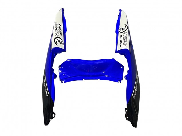Erschwingliche Yamaha YZF R3/R25 Motorrad Verkleidung 2015-2018 - Weiss Blau Schwarz Rennen
