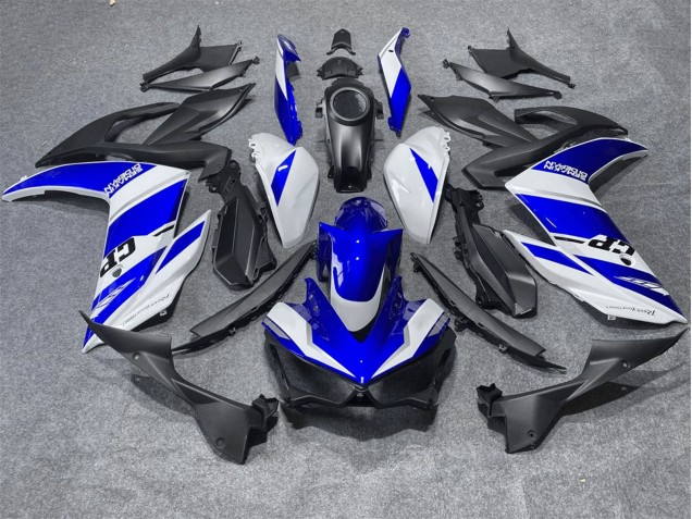Erschwingliche Yamaha YZF R3/R25 Motorrad Verkleidung 2015-2018 - Weiss Blau