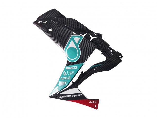 Erschwingliche Yamaha YZF R3/R25 Motorrad Verkleidung 2015-2018 - Weiss Grun Glanzendes Schwarz