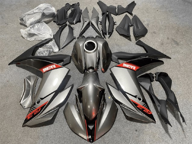 Erschwingliche Yamaha YZF R3/R25 Motorrad Verkleidung 2015-2018 - Silber Rot Schwarz Rennen