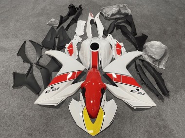 Erschwingliche Yamaha YZF R3/R25 Motorrad Verkleidung 2015-2018 - Weiss Rot Schwarz