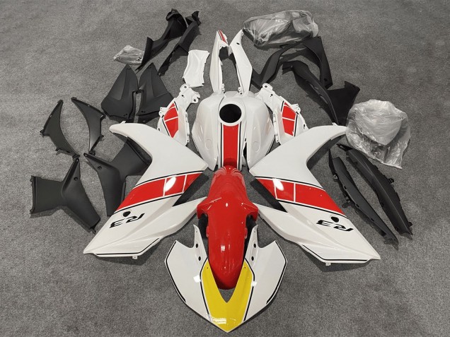 Erschwingliche Yamaha YZF R3/R25 Motorrad Verkleidung 2015-2018 - Weiss Rot Schwarz