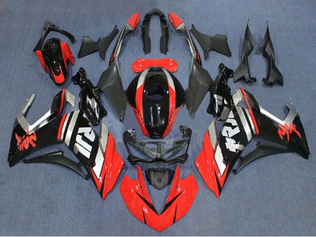 Erschwingliche Yamaha YZF R3/R25 Motorrad Verkleidung 2015-2018 - Rot Silber Glanzendes Schwarz