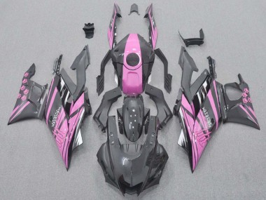 Erschwingliche Yamaha YZF R3/R25 Motorrad Verkleidung 2015-2018 - Rosa Glanzendes Schwarz