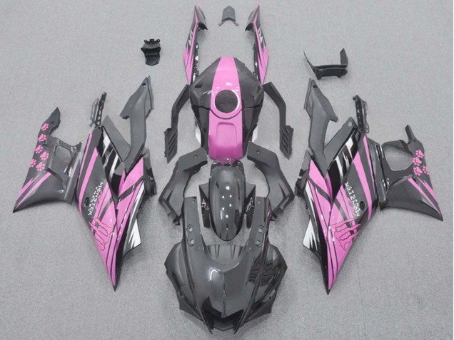 Erschwingliche Yamaha YZF R3/R25 Motorrad Verkleidung 2015-2018 - Rosa Glanzendes Schwarz