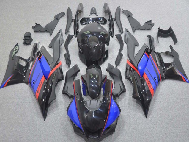 Erschwingliche Yamaha YZF R3/R25 Motorrad Verkleidung 2015-2018 - Blau Rot Glanzendes Schwarz