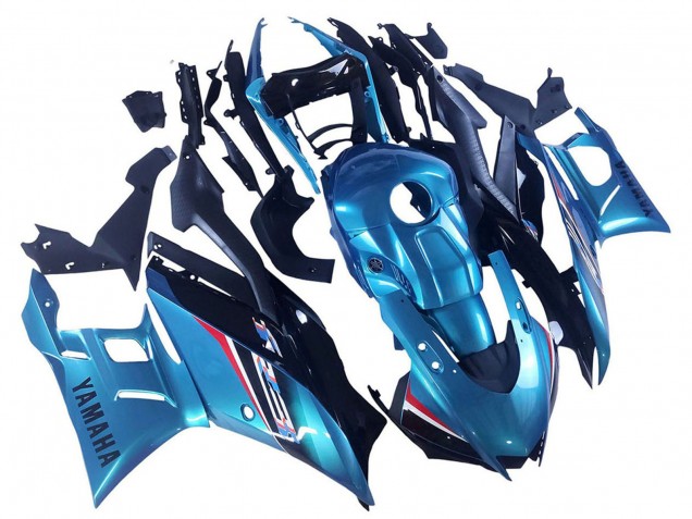 Erschwingliche Yamaha YZF R3/R25 Motorrad Verkleidung 2019-2021 - Blau Schwarz