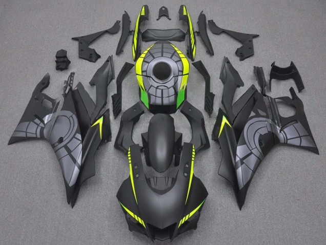 Erschwingliche Yamaha YZF R3/R25 Motorrad Verkleidung 2019-2021 - Gelb Grau Matt Schwarz