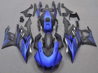 Erschwingliche Yamaha YZF R3/R25 Motorrad Verkleidung 2019-2021 - Blau Matt Schwarz Monster