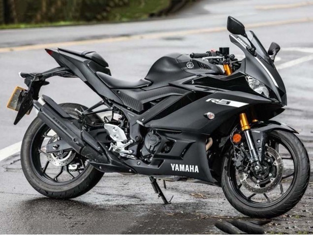 Erschwingliche Yamaha YZF R3/R25 Motorrad Verkleidung 2019-2021 - Matt Schwarz Silber