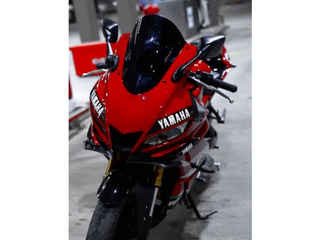 Erschwingliche Yamaha YZF R3/R25 Motorrad Verkleidung 2019-2021 - Dunkel Rot Weiss Silber Schwarz Valsir