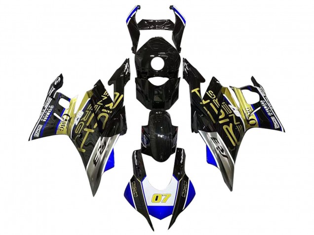 Erschwingliche Yamaha YZF R3/R25 Motorrad Verkleidung 2019-2021 - Weiss Blau Schwarz Gold Trick Star 07