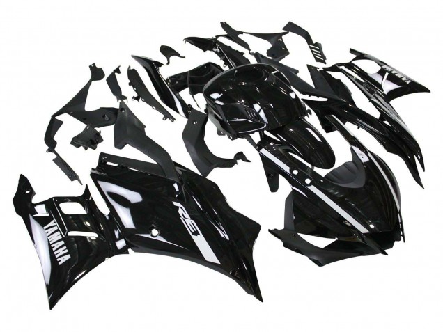 Erschwingliche Yamaha YZF R3/R25 Motorrad Verkleidung 2019-2021 - Glanzendes Schwarz Weiss