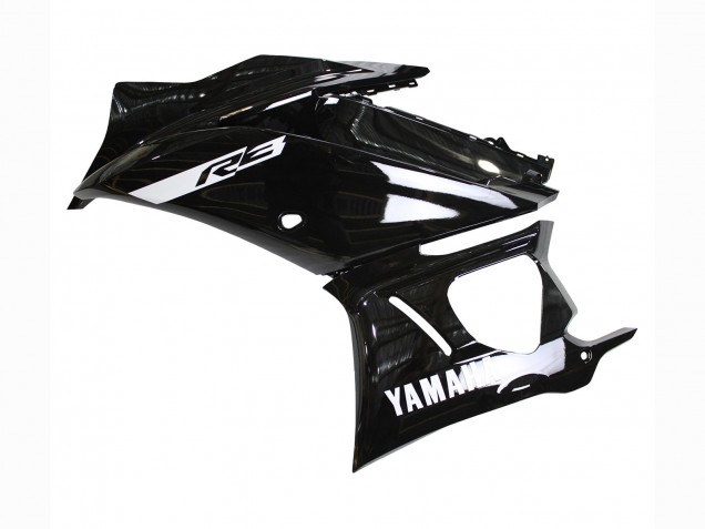 Erschwingliche Yamaha YZF R3/R25 Motorrad Verkleidung 2019-2021 - Glanzendes Schwarz Weiss