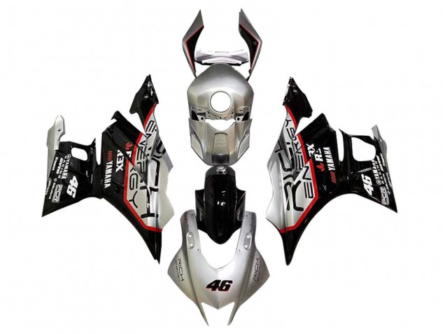 Erschwingliche Yamaha YZF R3/R25 Motorrad Verkleidung 2019-2021 - Silber Rot Schwarz 46