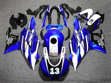 Erschwingliche Yamaha YZF R3/R25 Motorrad Verkleidung 2019-2021 - Blau Weiss Schwarz Yamalube Petronas 13