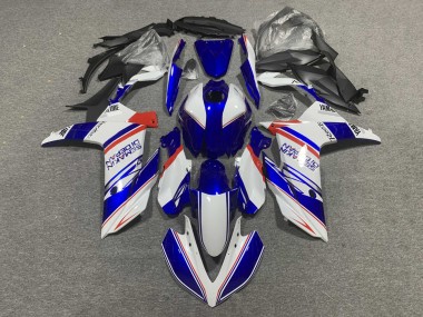 Erschwingliche Yamaha YZF R3/R25 Motorrad Verkleidung 2019-2021 - Weiss Blau Rot Semakin Didepan