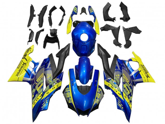 Erschwingliche Yamaha YZF R3/R25 Motorrad Verkleidung 2019-2021 - Gelb Blau Schwarz Motul