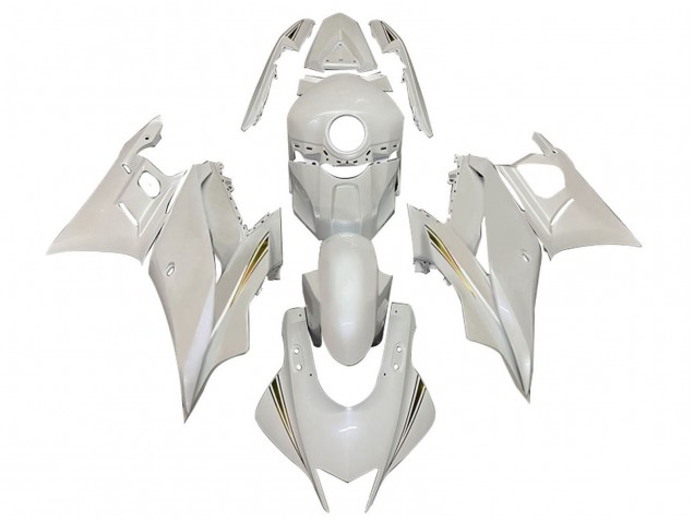 Erschwingliche Yamaha YZF R3/R25 Motorrad Verkleidung 2019-2021 - Weiss Gold