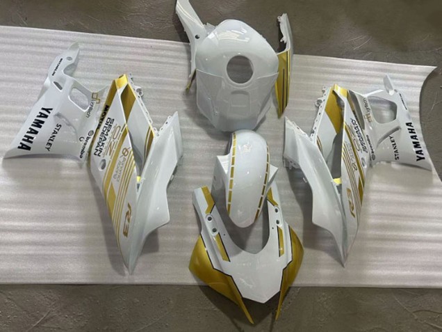 Erschwingliche Yamaha YZF R3/R25 Motorrad Verkleidung 2019-2021 - Weiss Gold Semakin Didepan