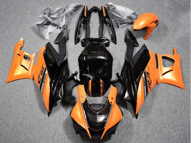 Erschwingliche Yamaha YZF R3/R25 Motorrad Verkleidung 2019-2021 - Orange Glanzendes Schwarz