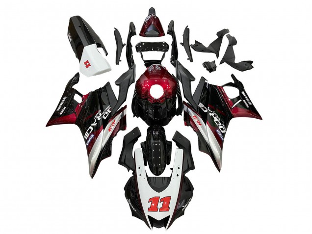 Erschwingliche Yamaha YZF R3/R25 Motorrad Verkleidung 2019-2021 - Weiss Rot Schwarz 11