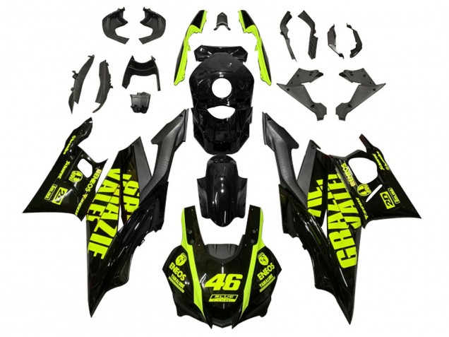 Erschwingliche Yamaha YZF R3/R25 Motorrad Verkleidung 2019-2021 - Schwarz Neon Gelb 46
